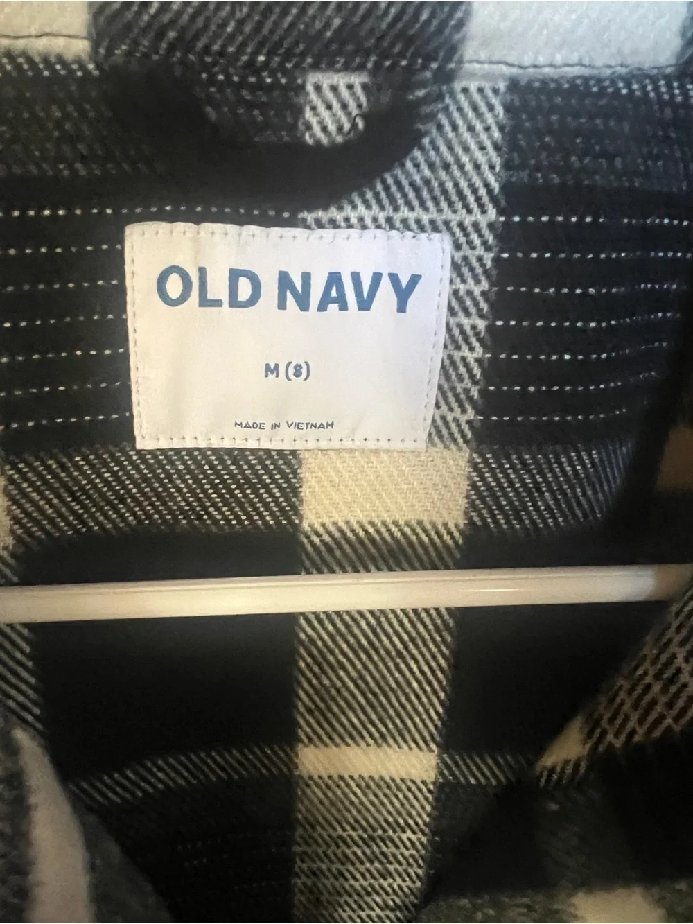Old Navy Plaid Black & White Shacket Shirt/Jacket